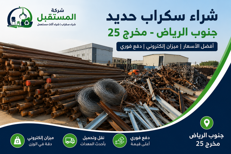 شراء سكراب حديد جنوب الرياض مخرج ٢٥